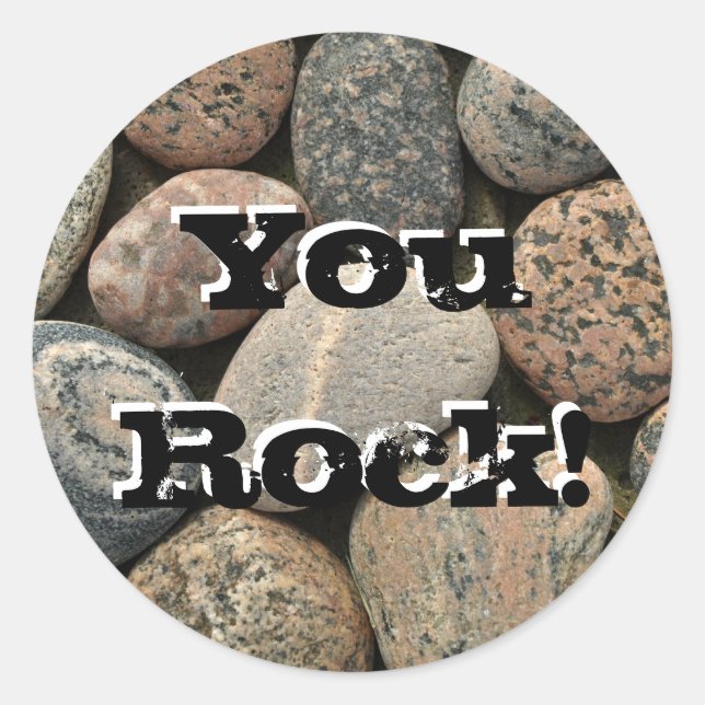 YouRock! Runder Aufkleber (Vorderseite)