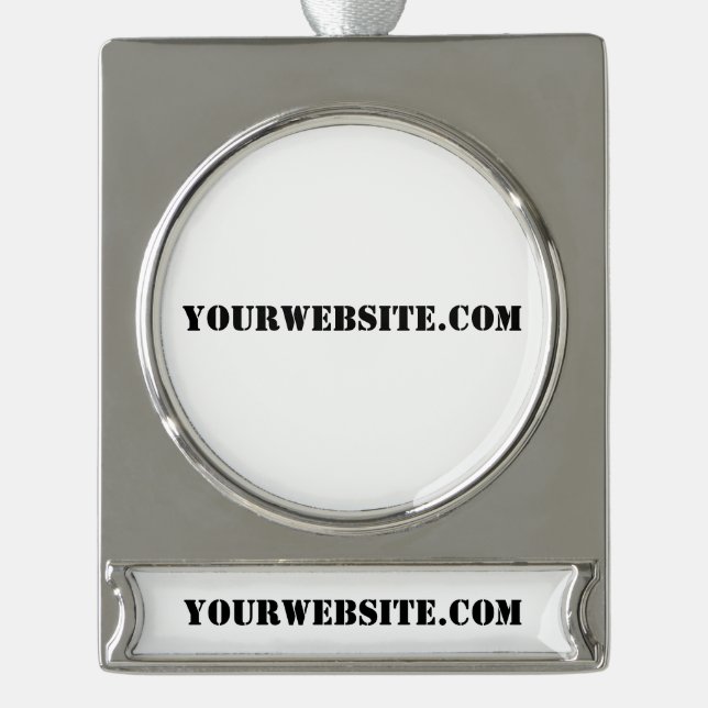 YourWebSite.com Banner-Ornament Silber (Vorderseite)