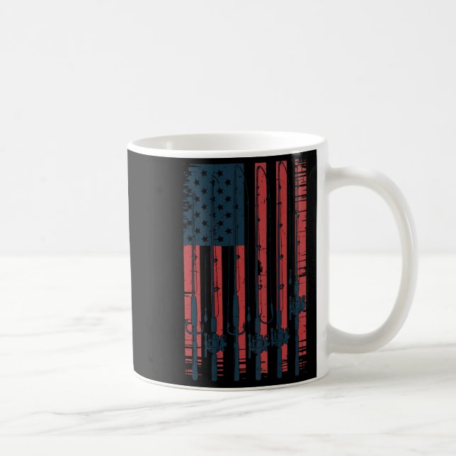 Youth American Flag Fishing Le Men Boys Patriotic  Kaffeetasse (Rechts)