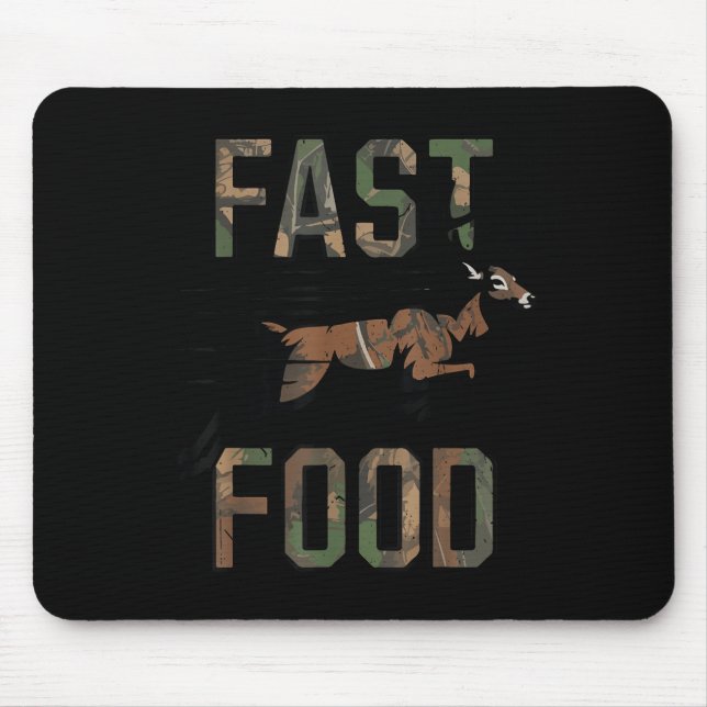 Youth Boys Camo Deer Hunting Fast Food Funny Hunti Mousepad (Vorne)