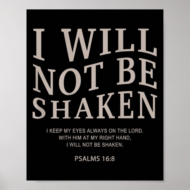 Youth I Will Not Be Shaken Christian Teen Girl Wom Poster (Vorne)