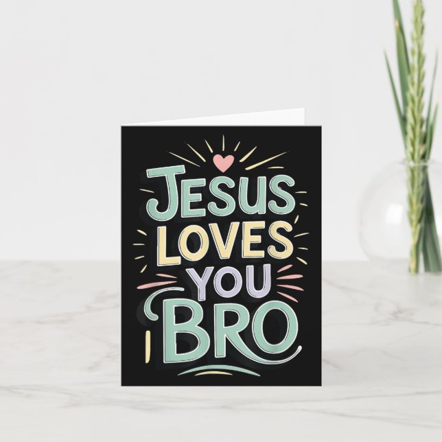 Youth Jesus Love You Bro Funny Christian God Son B Karte (Vorderseite)