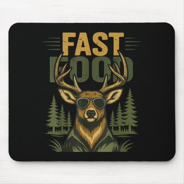 Youth Men Fast Food Camo Deer Hunting Boy Teen Hun Mousepad (Vorne)