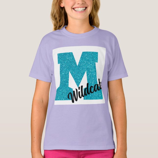Youth Mohave Wildcats - Glitzer 'M' Hemd T-Shirt (Vorderseite)