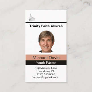 Youth Pastor Photo ID Visitenkarte