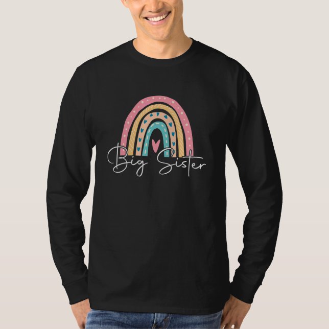 Youth Promoted to Big Sister 2023 Cute Rainbow For T-Shirt (Vorderseite)