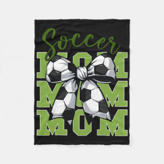 Youth Soccer Mom Coquette Bow Cute Sister Toddler Fleecedecke