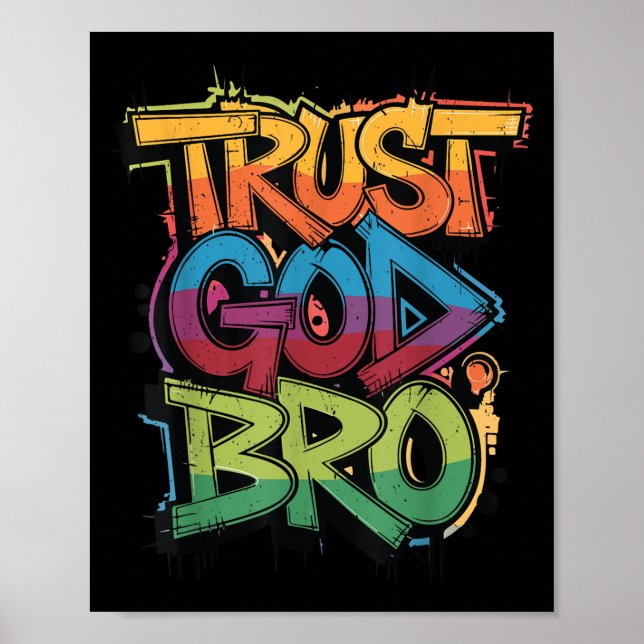 Youth Trust God Bro Funny Christian Boy Son Brothe Poster (Vorne)