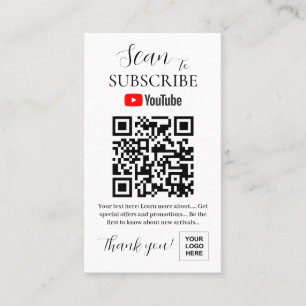 Youtube Abonnieren QR-Code Pedestal-Zeichen Visitenkarte
