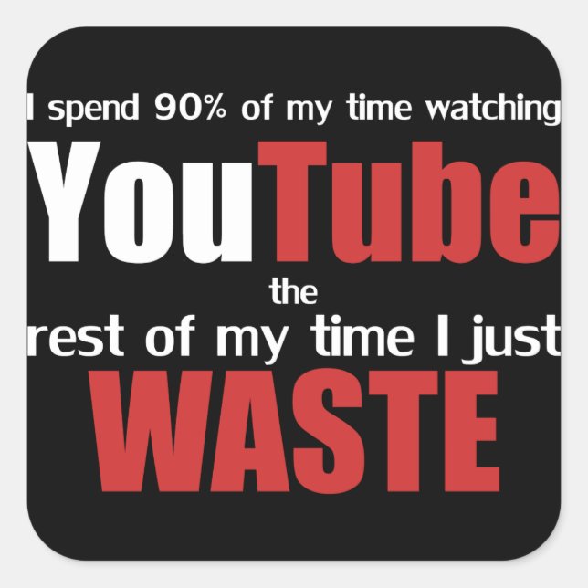 YouTube beobachten Quadratischer Aufkleber (Vorderseite)