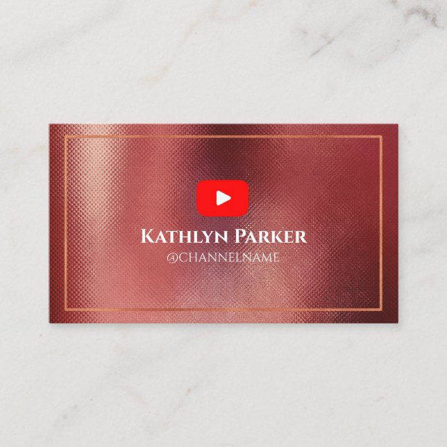 YOUTUBE Channel Advertisement QR Code GOLD Visitenkarte (Vorderseite)