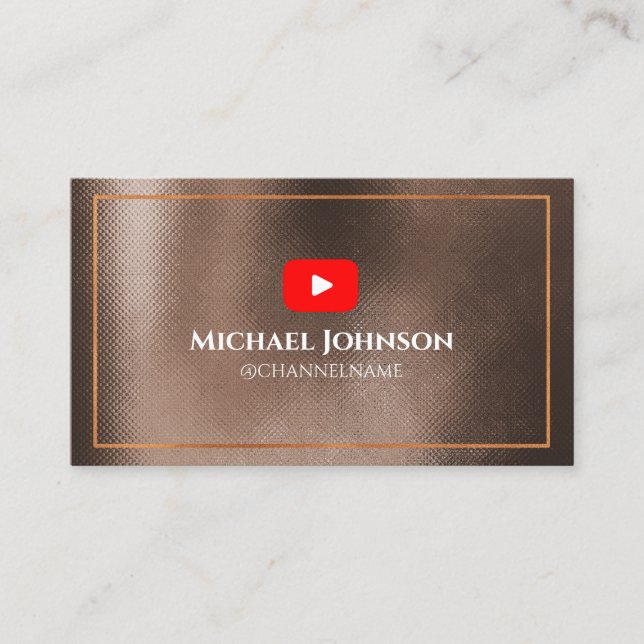 YOUTUBE Channel Advertisement QR Code GOLD Visitenkarte (Vorderseite)
