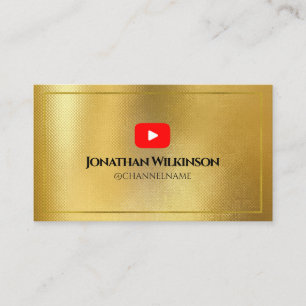 YOUTUBE Channel Advertisement QR Code GOLD Visitenkarte