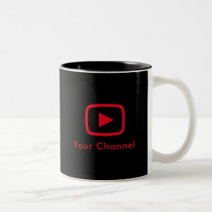 Youtube Channel Name Custom Black Zweifarbige Tasse