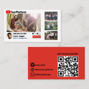 Youtube Channel Werbeaktion Business Card Visitenkarte