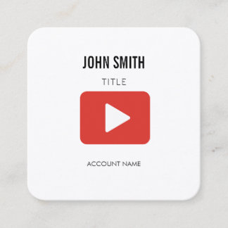 Youtube Icon Logo Video Editor PROFILE Werbung Quadratische Visitenkarte