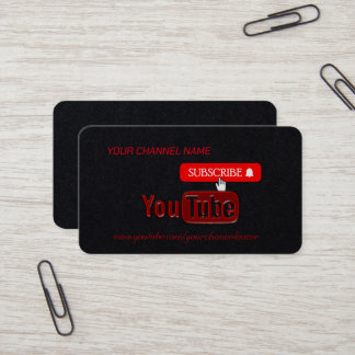  Youtube-Kanal, Youtuber  Visitenkarte