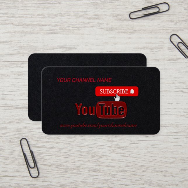  Youtube-Kanal, Youtuber  Visitenkarte (Vorderseite/Rückseite Beispiel)