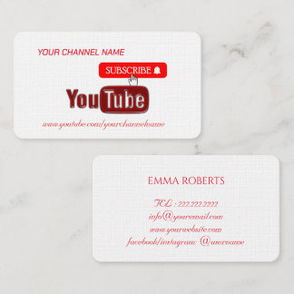  Youtube-Kanal , Youtuber  Visitenkarte