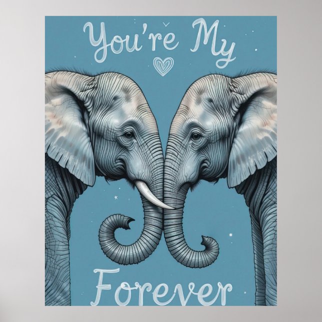 Youtube My Forever Romantic Elephant Liebe Art Poster (Vorne)