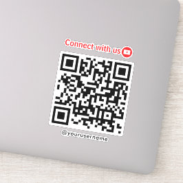 Youtube Verbindung mit QR Code Weiß Aufkleber