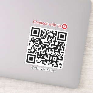 Youtube Verbindung mit QR Code Weiß Aufkleber