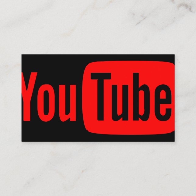 Youtube Youtuber Social Media Bloger Vloger Visitenkarte (Vorderseite)