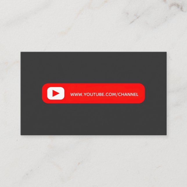 Youtube Youtuber Social Media Bloger Vloger Visitenkarte (Vorderseite)