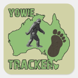 Yowie Tracker Quadratischer Aufkleber