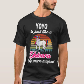 Yoyo Retro Unicorn Vintag Sunset T-Shirt