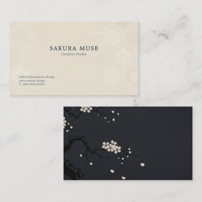 Yozakura Business Card – Night Sakura Premium  Visitenkarte (Vorne/Hinten)