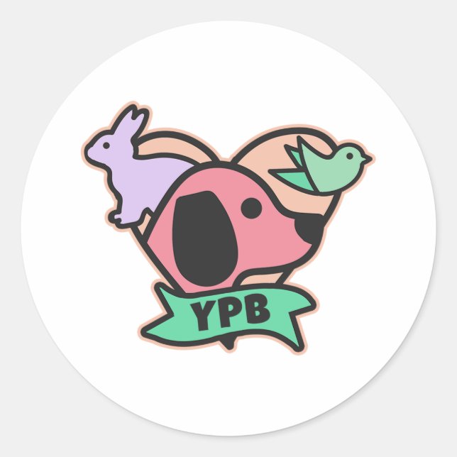 YPB-Logo-Aufkleber - rund Runder Aufkleber (Vorderseite)
