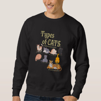 Ypes Of Cat Comparison Animal Pet Kitten Sweatshirt