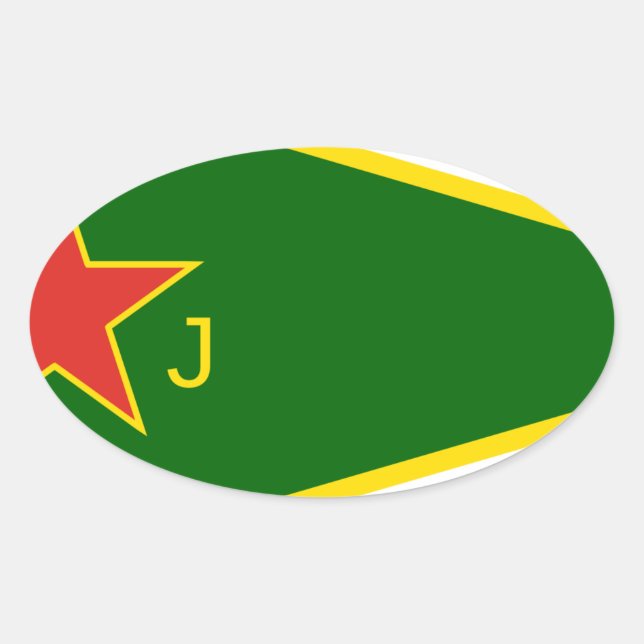 YPJ-Flag Ovaler Aufkleber (Vorderseite)