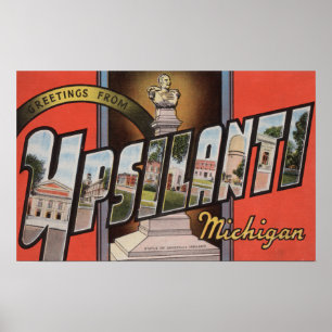 Ypsilanti, Michigan - Große Buchstabenszenen Poster