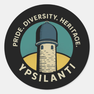 Ypsilanti-Wasserturm - Stolz Vielfalt Erbe Runder Aufkleber