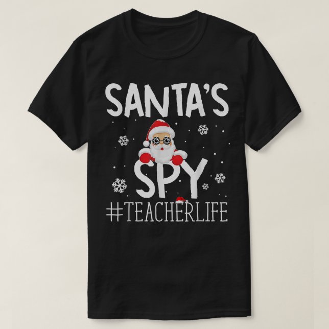 ypXb Merry Xmas Santa Spy Lehrer Weihnachten P T-Shirt (Design vorne)