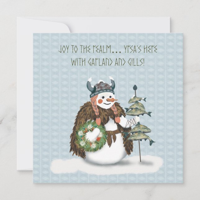 Yrsa’s Tidings – Viking Snowwoman Christmas Card Karte (Vorderseite)