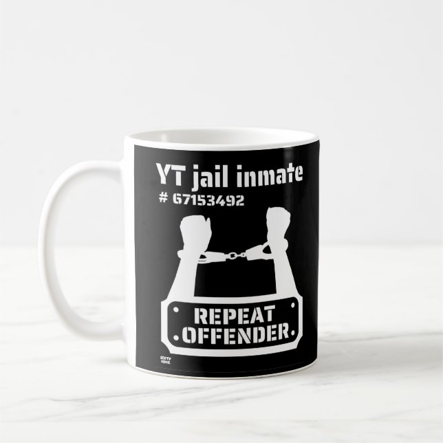 "YT JAIL INMATE" lustige Gefängnisinsasse Kaffeetasse (Links)
