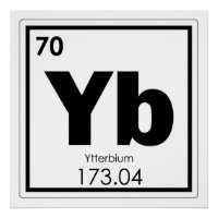 Ytterbium-Symbol für chemische Elemente