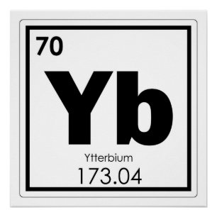 Ytterbium-Symbol für chemische Elemente Poster