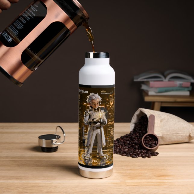 Ytterbium (Yb) –  ATOMIVRA™ Kollektion Trinkflasche (Kaffee (gedreht))