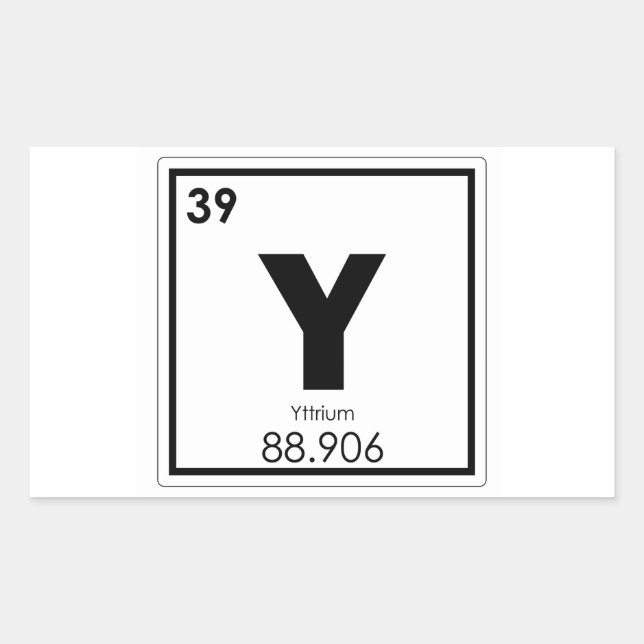 Yttrium-Symbol-Chemieformel Rechteckiger Aufkleber (Vorderseite)