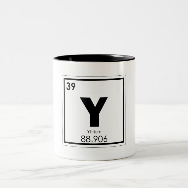 Yttrium-Symbol-Chemieformel Zweifarbige Tasse (Mittel)