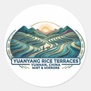 YUANYANG-REISTERRASSEN RUNDER AUFKLEBER