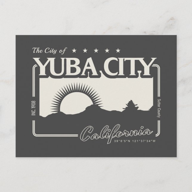 YUBA CITY - SUTTER KALIFORNIEN POSTKARTE (Vorderseite)