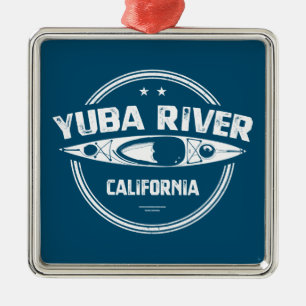 Yuba River California Kayaking Ornament Aus Metall