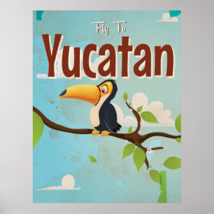 Yucatan Bird Vintager Urlaub Poster