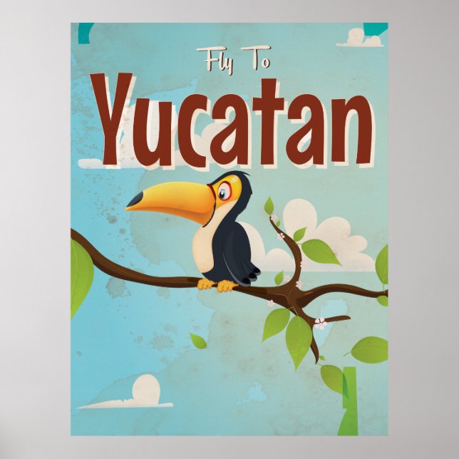 Yucatan Bird Vintager Urlaub Poster (Vorne)