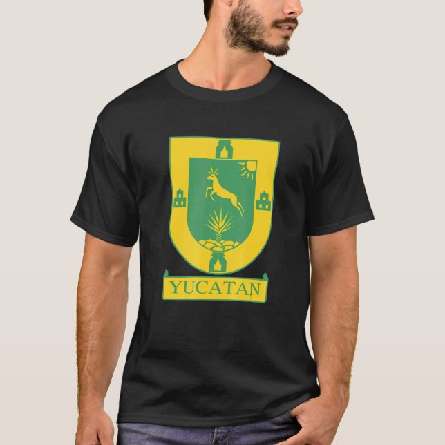 Yucatan Halbinsel Mexiko Wappen mit Agave T-Shirt (Vorderseite)